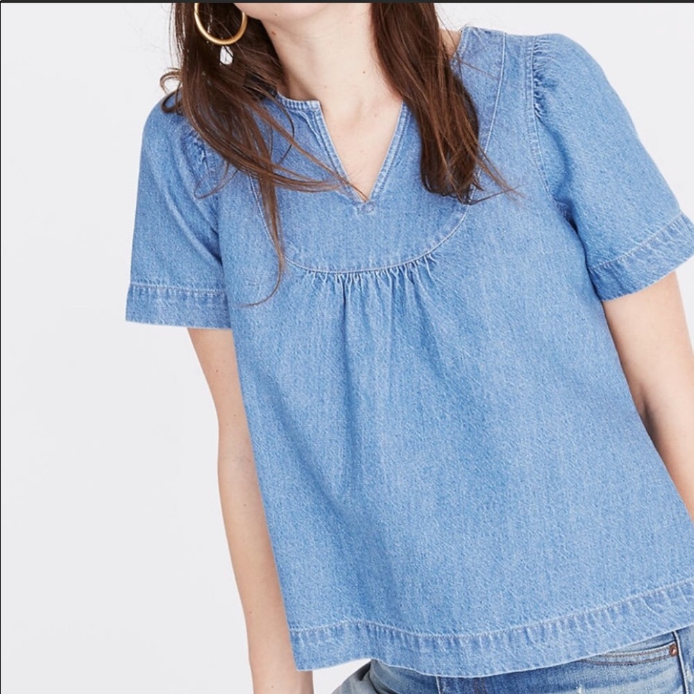 Madewell Popover Denim Swing Top